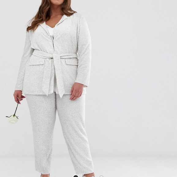 ASOS EDITION Curve embellished pants - Picture 1 of 11